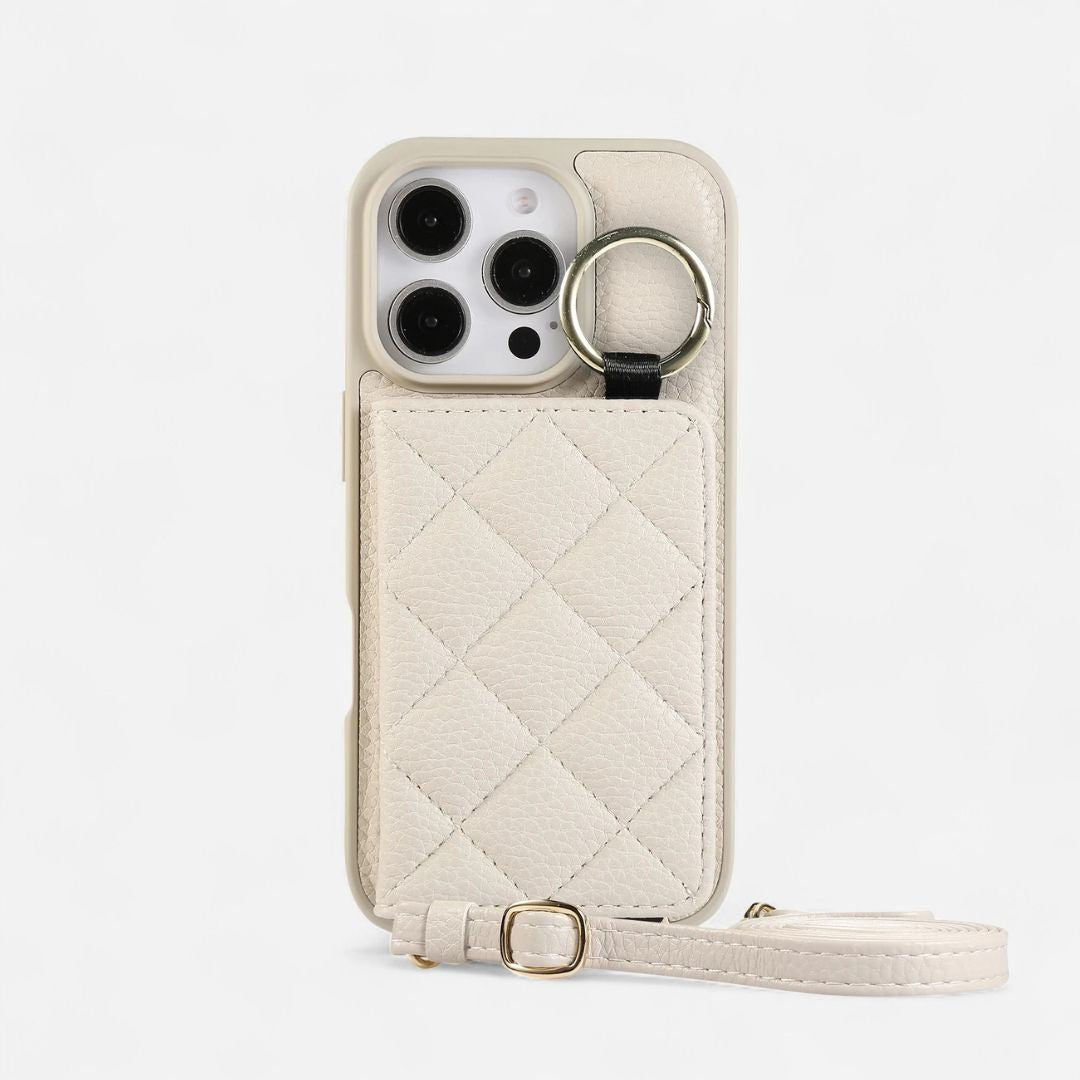 ALMA iPhone Crossbody Hülle & Geldbörse - Handyhüllen mit Band - Oat - Kuratist