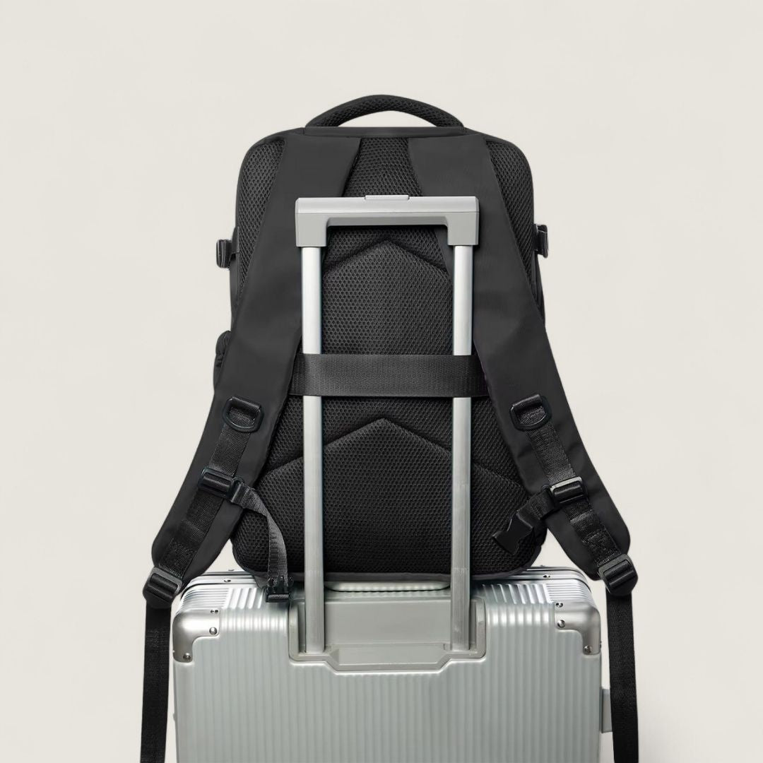 ASKA Reiserucksack Handgepäck 20L mit Vakuum - Kompression - Reisetaschen - Deep Black mit Pumpe - Kuratist