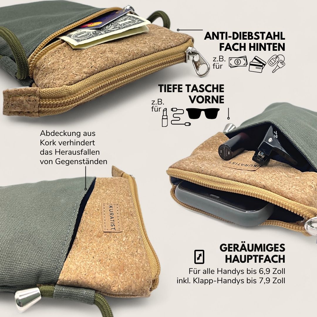 Handytasche zum Umhängen - Kuratist FREYA - Pine Cork - Kuratist