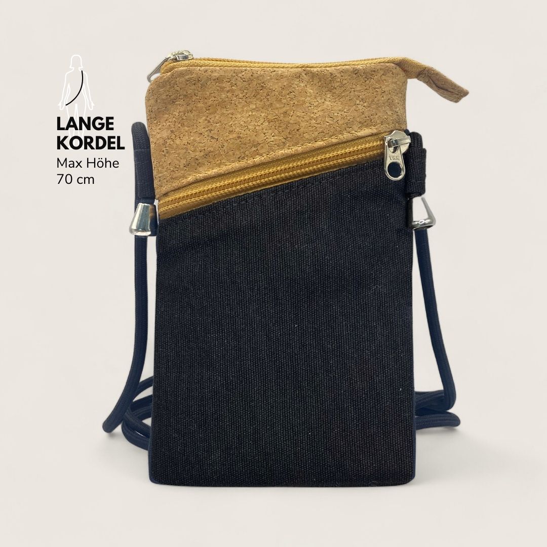 Handytasche zum Umhängen - Kuratist FREYA - Black Cork - Kuratist