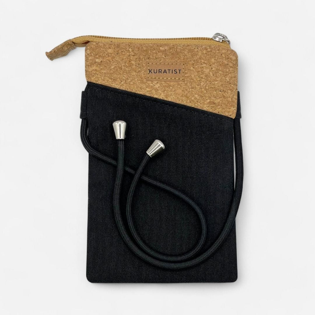 Handytasche zum Umhängen - Kuratist FREYA - Black Cork - Kuratist