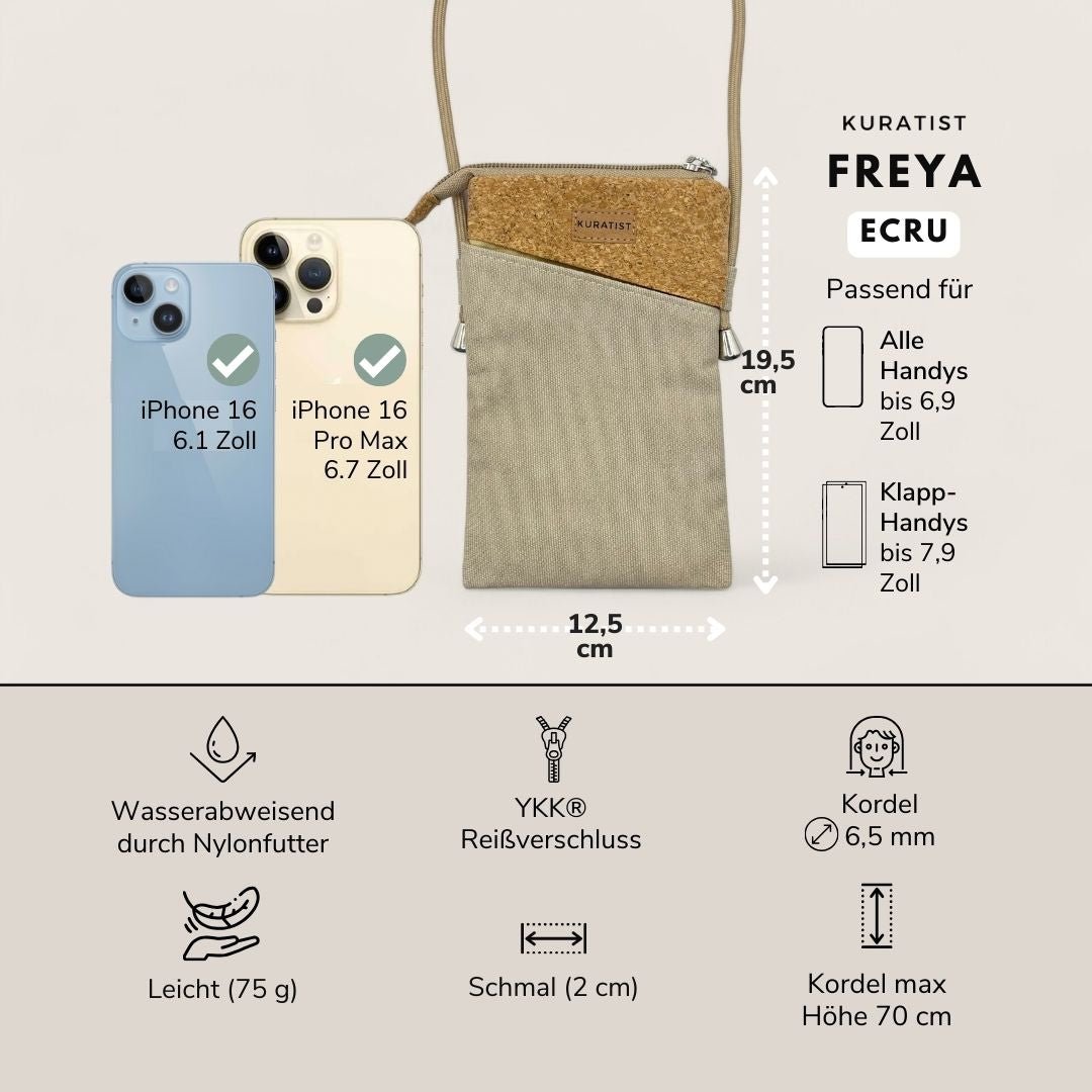 Handytasche zum Umhängen - Kuratist FREYA - Ecru Cork - Kuratist