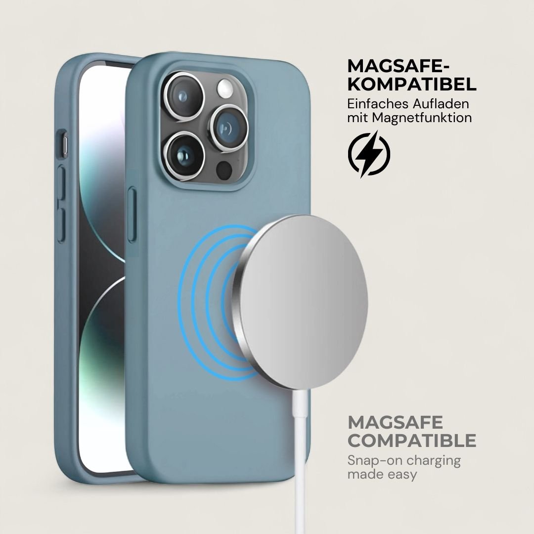 INA iPhone Silikonhülle mit MagSafe - Handyhüllen - Light Blue - Kuratist