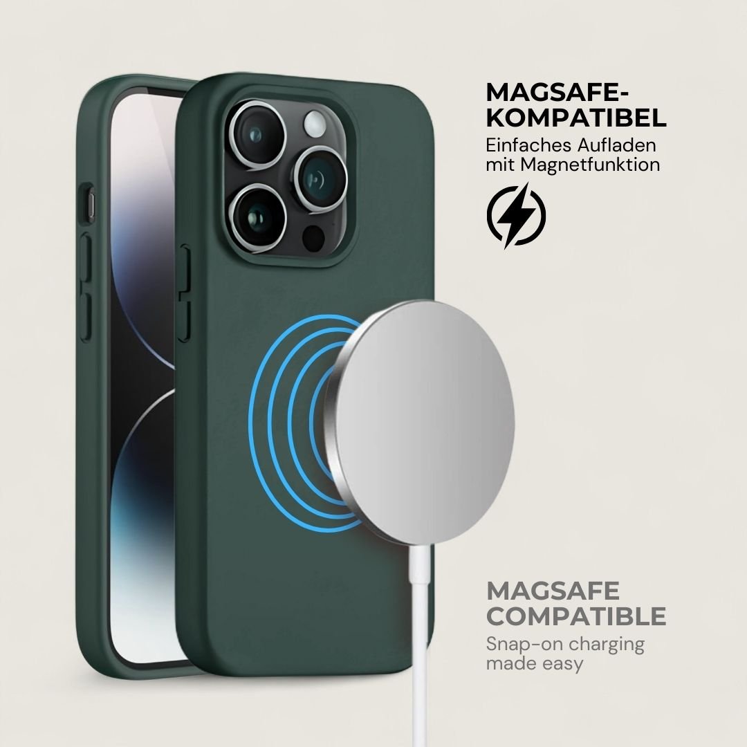 INA iPhone Silikonhülle mit MagSafe - Handyhüllen - Dark Green - Kuratist