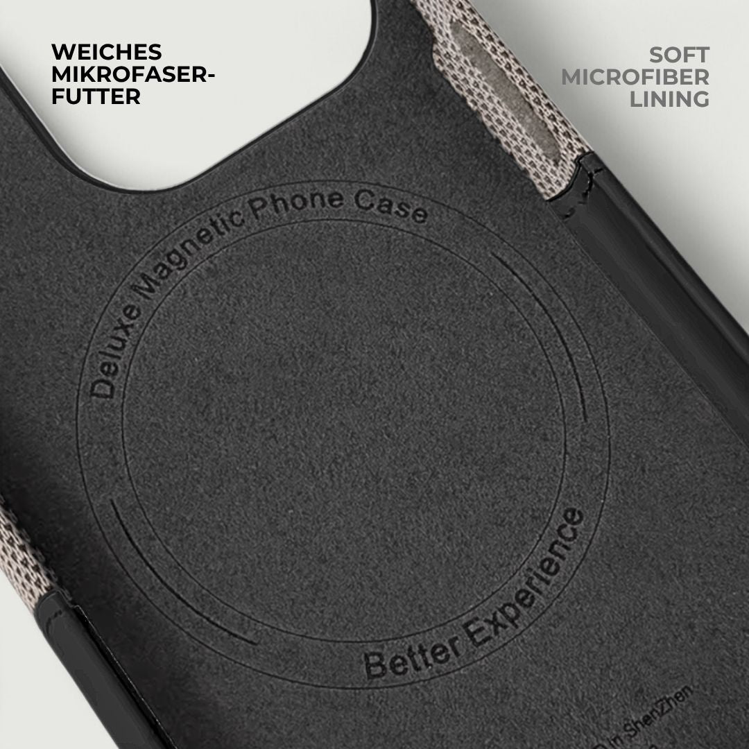 KIVO iPhone Hülle aus Leder & Stoff - Handyhüllen - Grey/Black - Kuratist