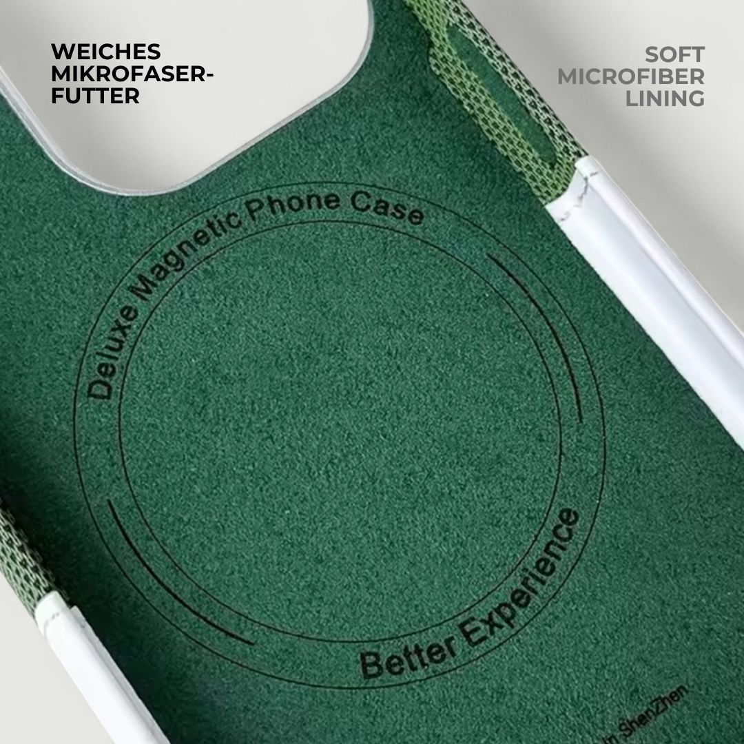KIVO iPhone Hülle aus Leder & Stoff - Handyhüllen - Green/White - Kuratist