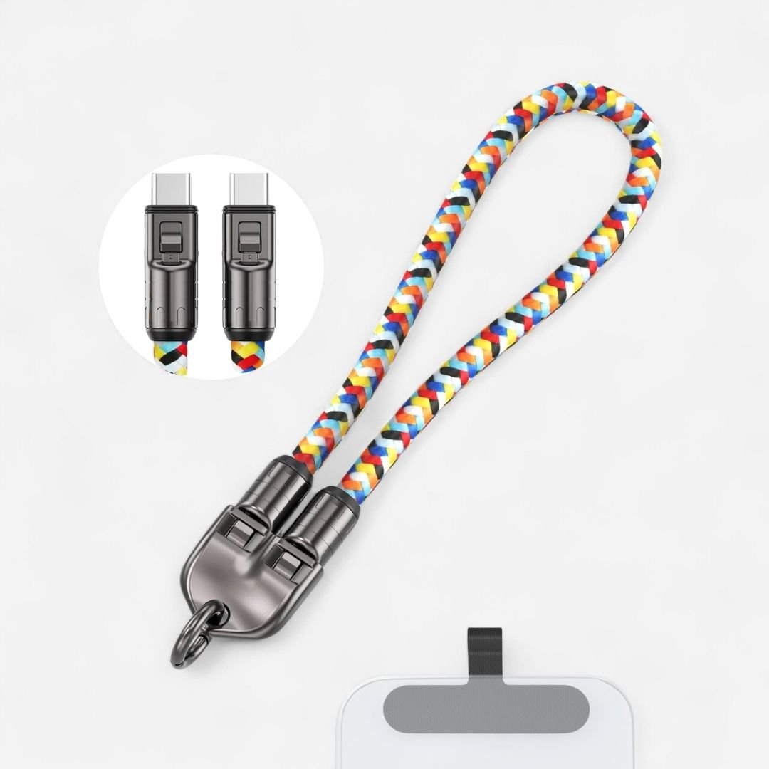 LYRA – 2 in 1 Handykette mit USB - C Ladekabel - Handykette - Patchwork - Kuratist