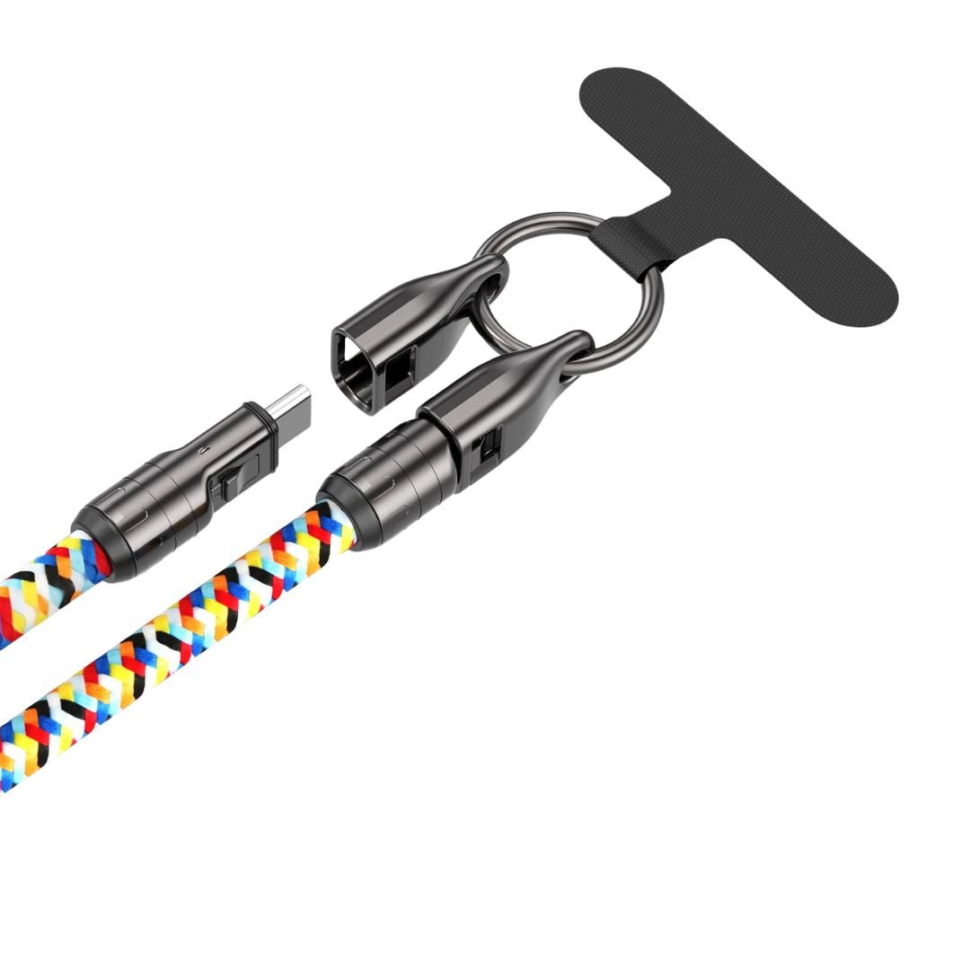 LYRA – 2 in 1 Handykette mit USB - C Ladekabel - Handykette - Patchwork - Kuratist