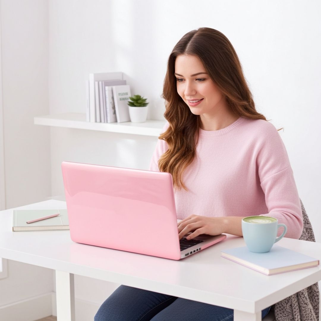 LYS Stoßfestes MacBook Bumper Case mit Kantenschutz - Laptophüllen - Crystal Pink - Kuratist