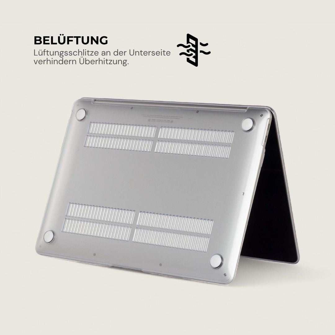 LYS Stoßfestes MacBook Bumper Case mit Kantenschutz - Laptophüllen - Glitter Clear - Kuratist