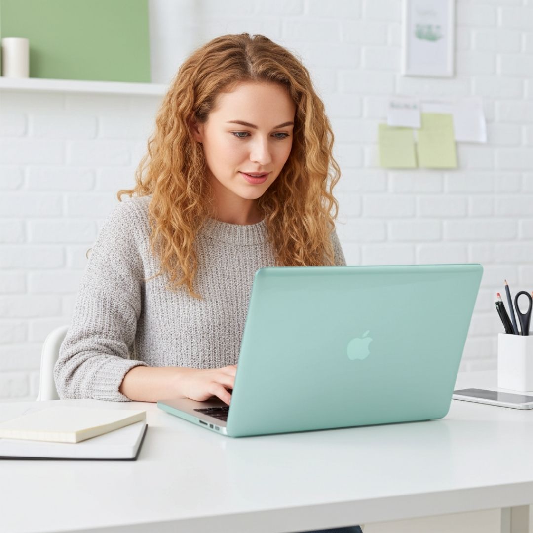 LYS Stoßfestes MacBook Bumper Case mit Kantenschutz - Laptophüllen - Crystal Green - Kuratist
