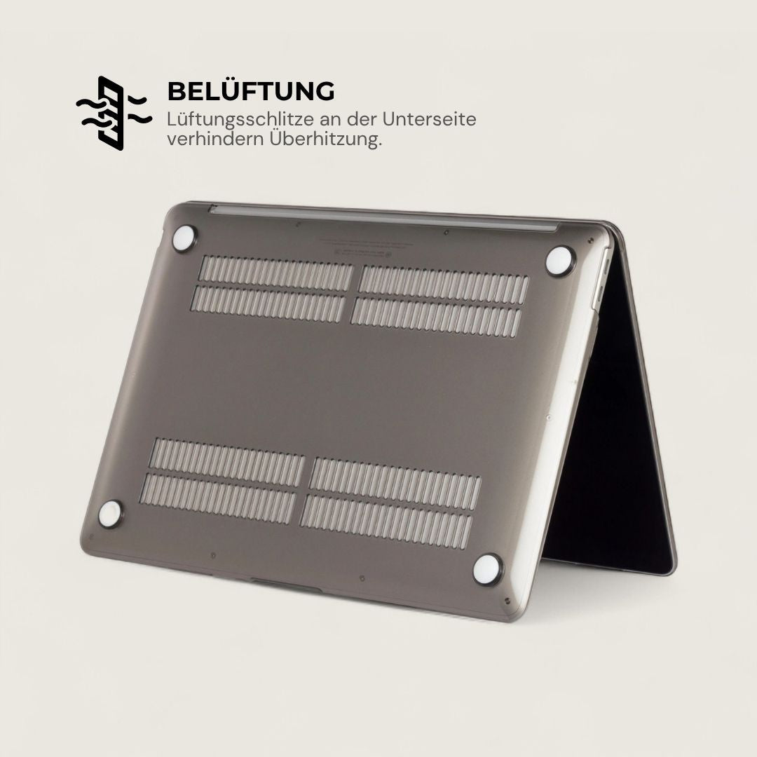 LYS Stoßfestes MacBook Bumper Case mit Kantenschutz - Laptophüllen - Crystal Grey - Kuratist