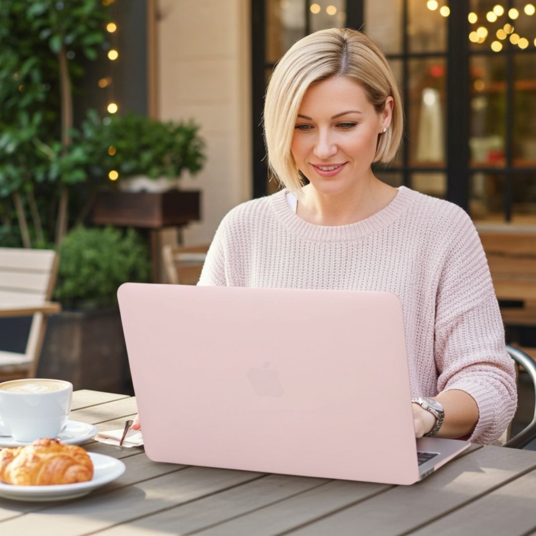 LYS Stoßfestes MacBook Bumper Case mit Kantenschutz - Laptophüllen - Matte New Pink - Kuratist