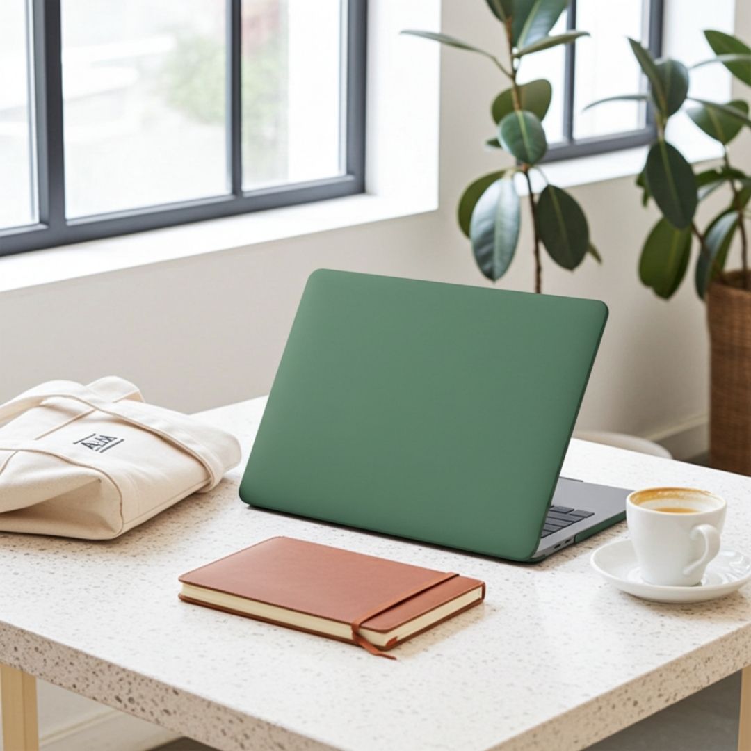 LYS Stoßfestes MacBook Bumper Case mit Kantenschutz - Laptophüllen - Matte Dark Green - Kuratist