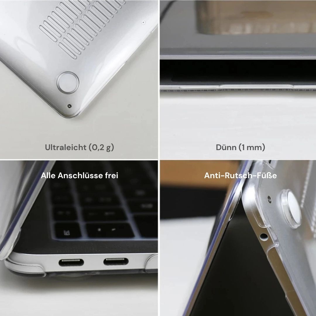 LYS Stoßfestes MacBook Bumper Case mit Kantenschutz - Laptophüllen - Glitter Black - Kuratist