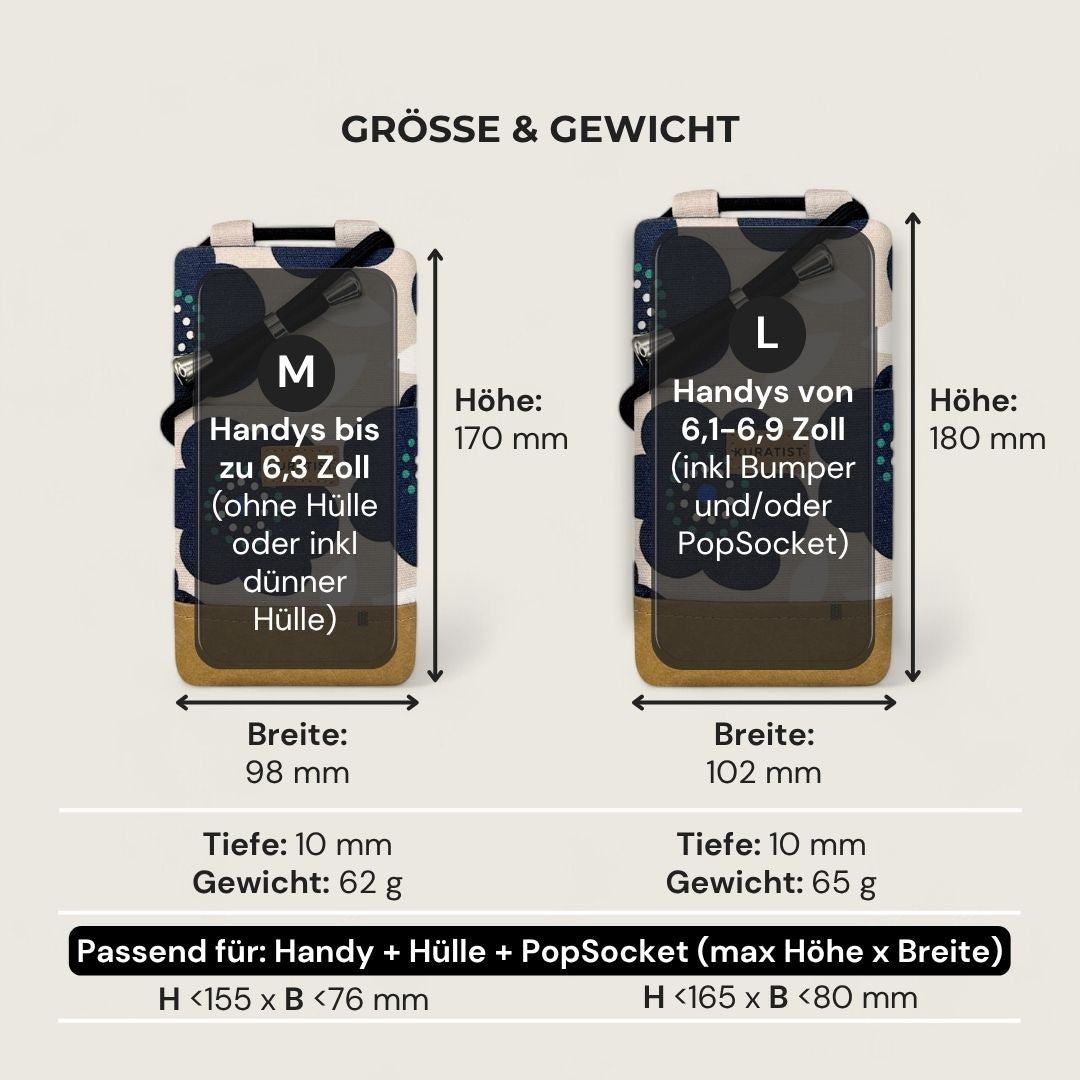 NELA Handytasche zum Umhängen Bedruckt - Handytasche zum Umhängen - Midnight Bloom Paper - Kuratist