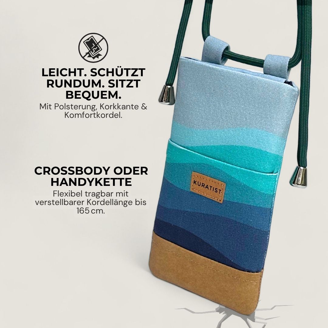 NELA Handytasche zum Umhängen Bedruckt - Handytasche zum Umhängen - Deep Sea Paper - Kuratist