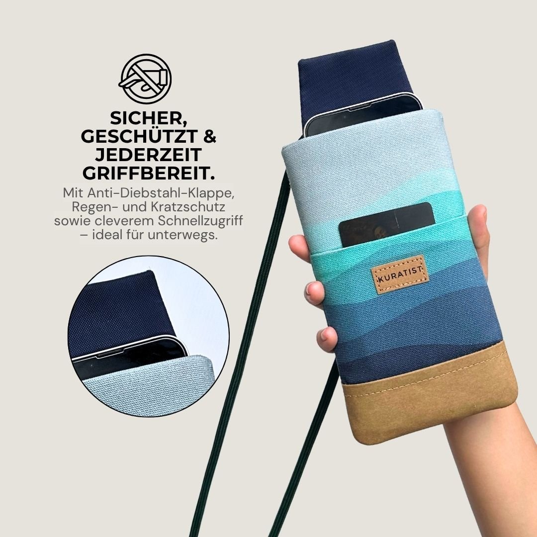NELA Handytasche zum Umhängen Bedruckt - Handytasche zum Umhängen - Deep Sea Paper - Kuratist