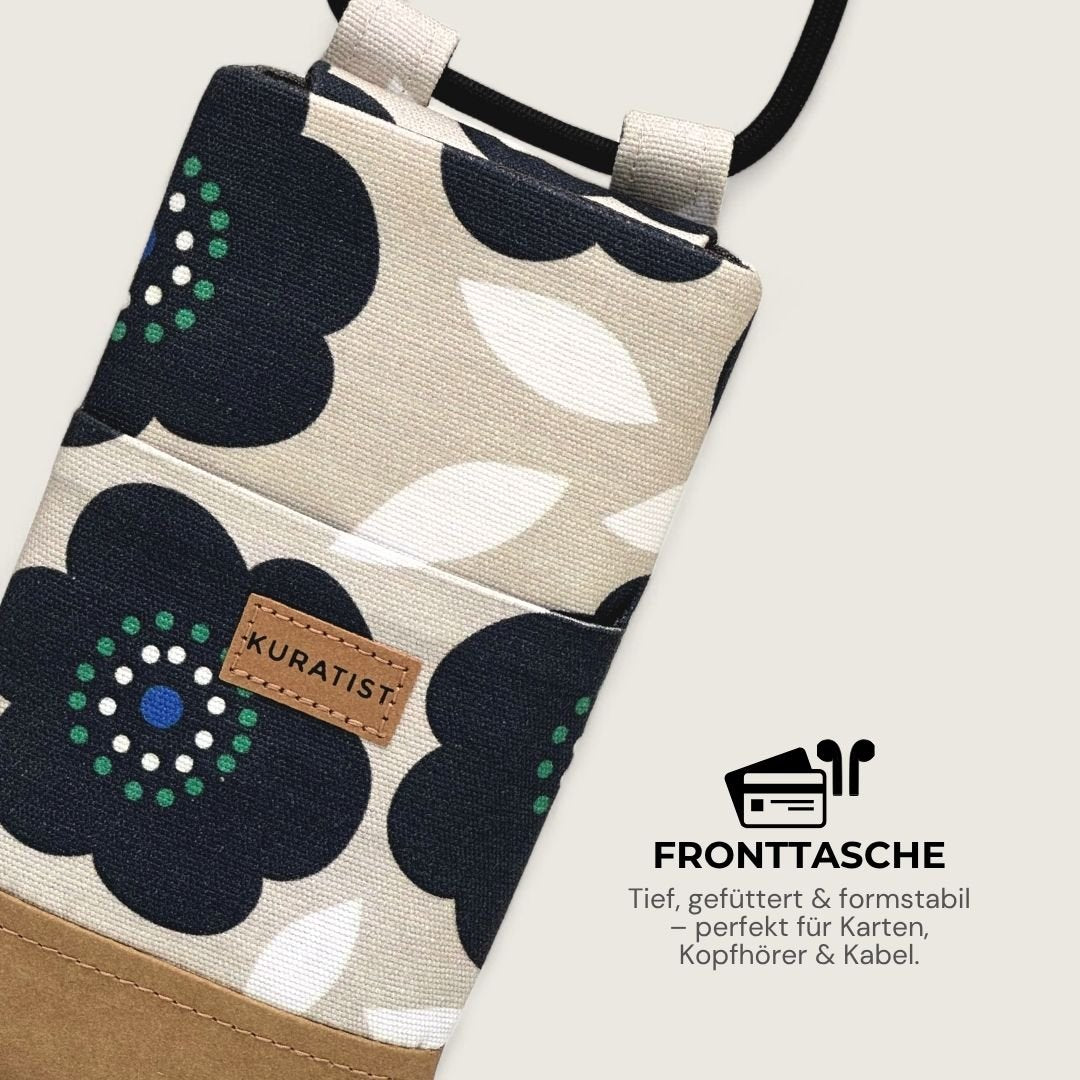 NELA Handytasche zum Umhängen Bedruckt - Handytasche zum Umhängen - Midnight Bloom Paper - Kuratist