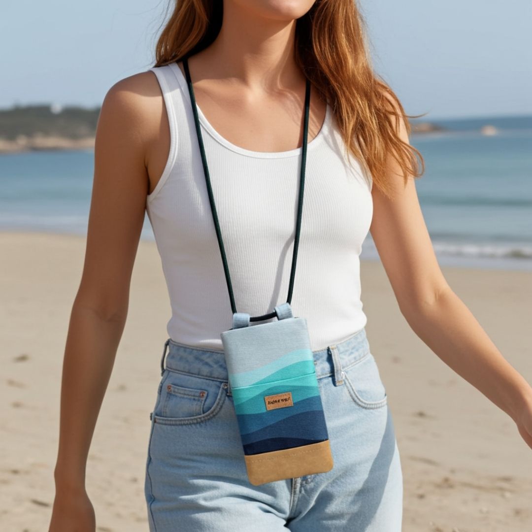 NELA Handytasche zum Umhängen Bedruckt - Handytasche zum Umhängen - Deep Sea Paper - Kuratist