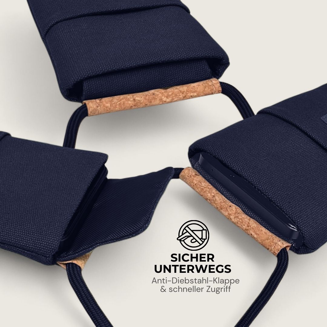 NELA Handytasche zum Umhängen - Handytasche zum Umhängen - Evening Blue Cork - Kuratist