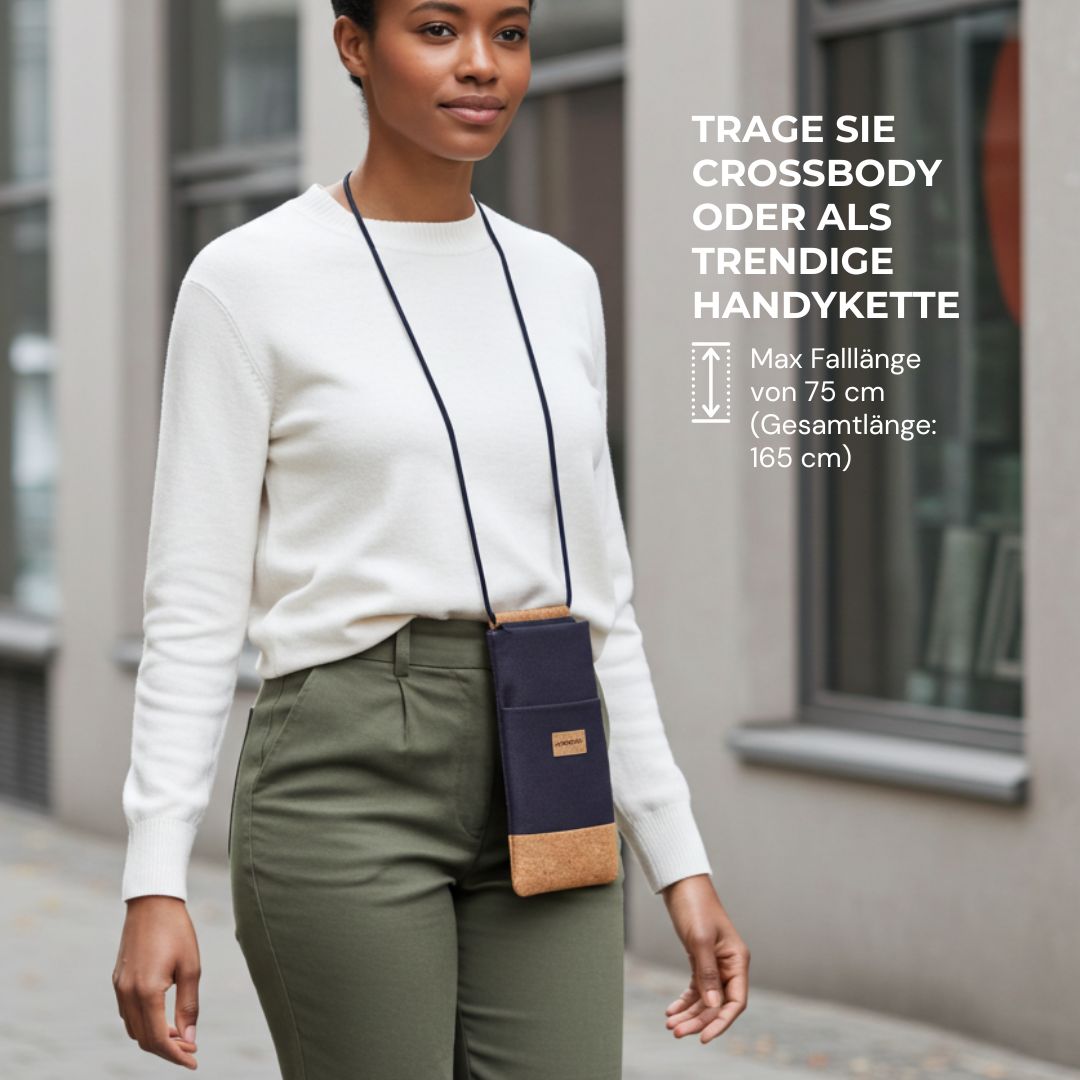 NELA Handytasche zum Umhängen - Handytasche zum Umhängen - Evening Blue Cork - Kuratist
