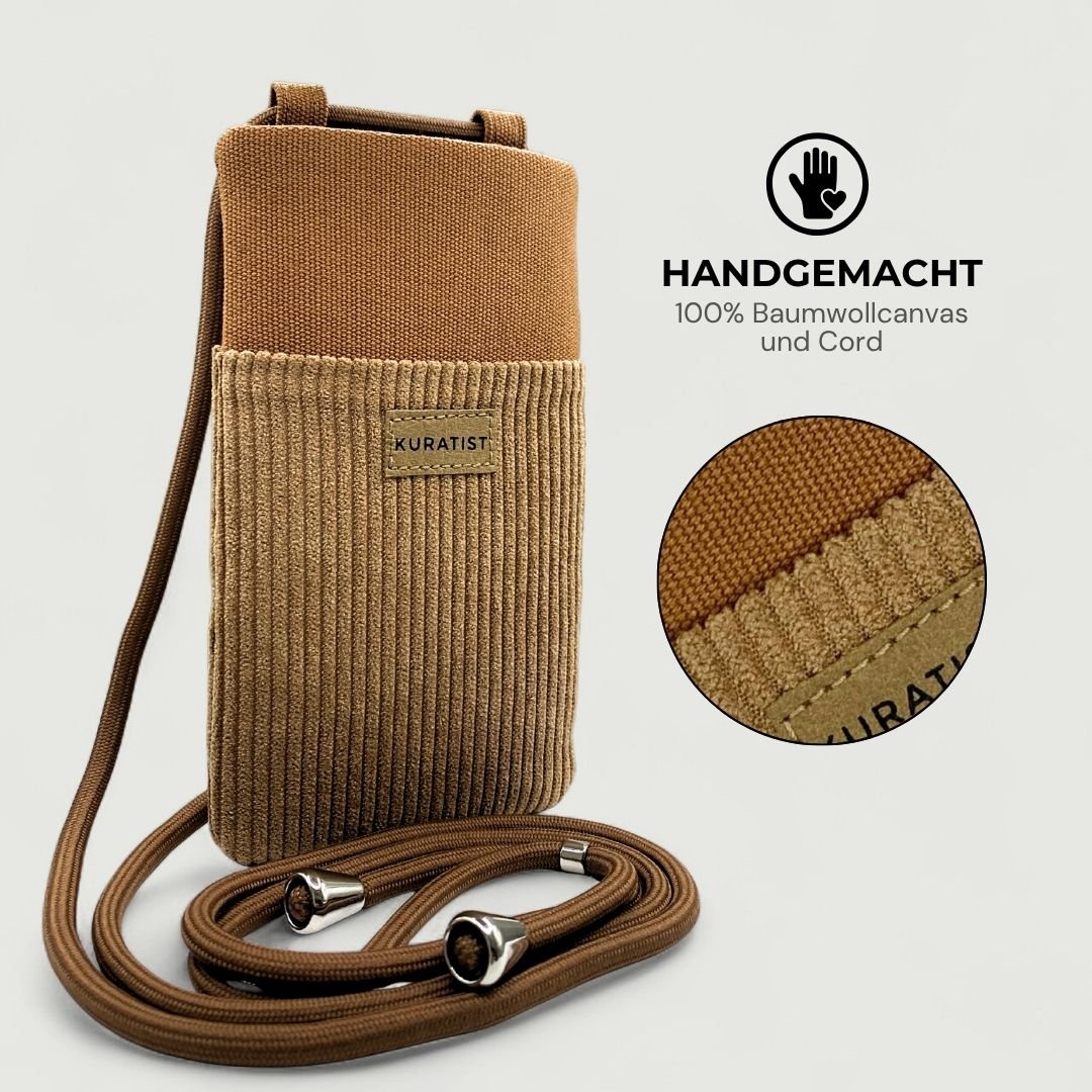 NELA Handytasche zum Umhängen - Handytasche zum Umhängen - Cord Clay Dune - Kuratist