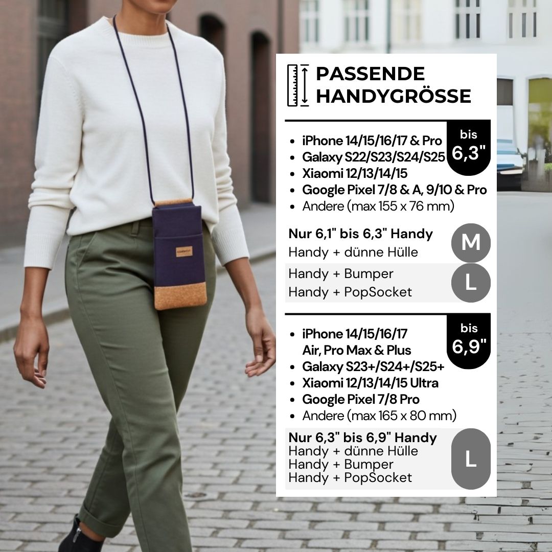 NELA Handytasche zum Umhängen - Handytasche zum Umhängen - Evening Blue Cork - Kuratist