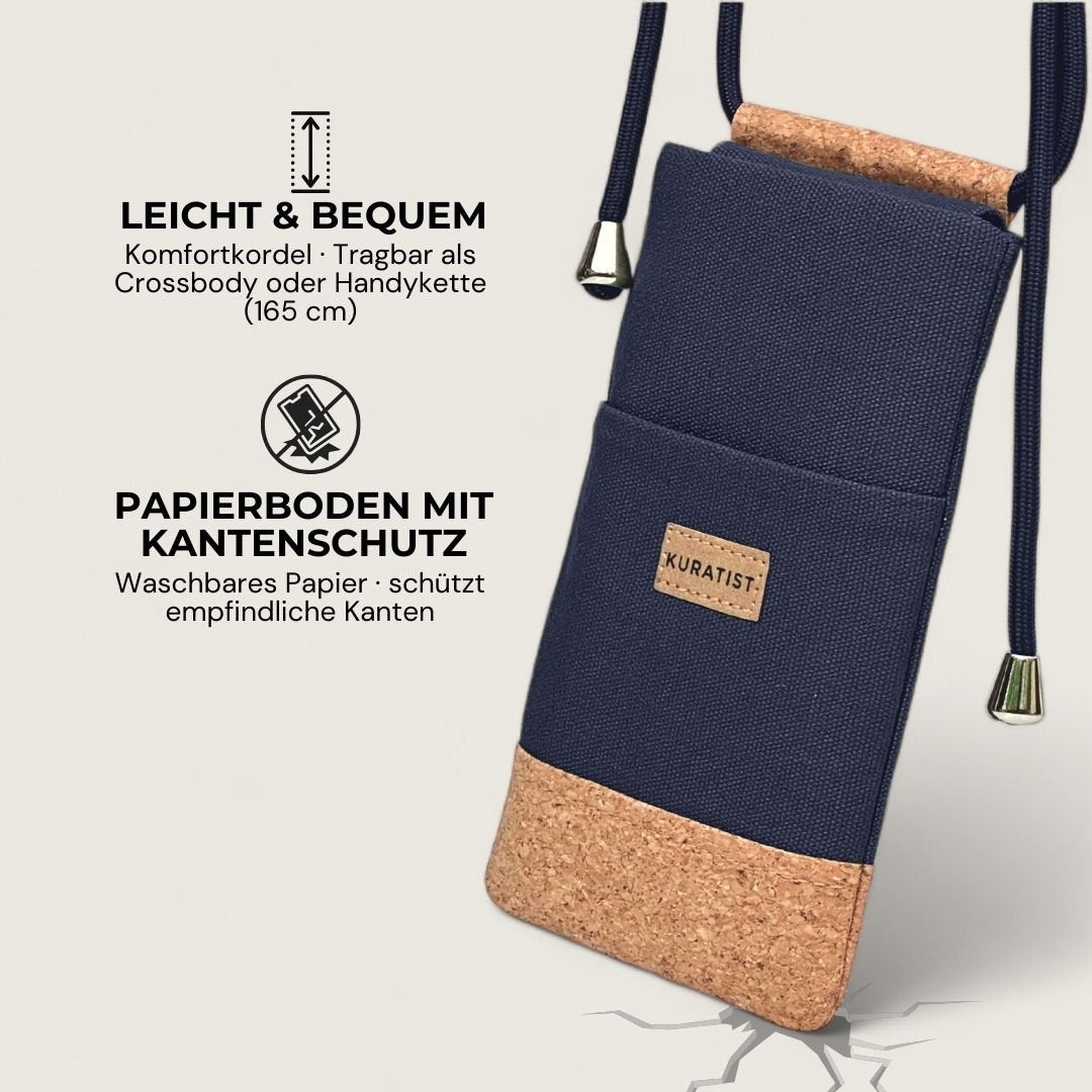 NELA Handytasche zum Umhängen - Handytasche zum Umhängen - Evening Blue Cork - Kuratist