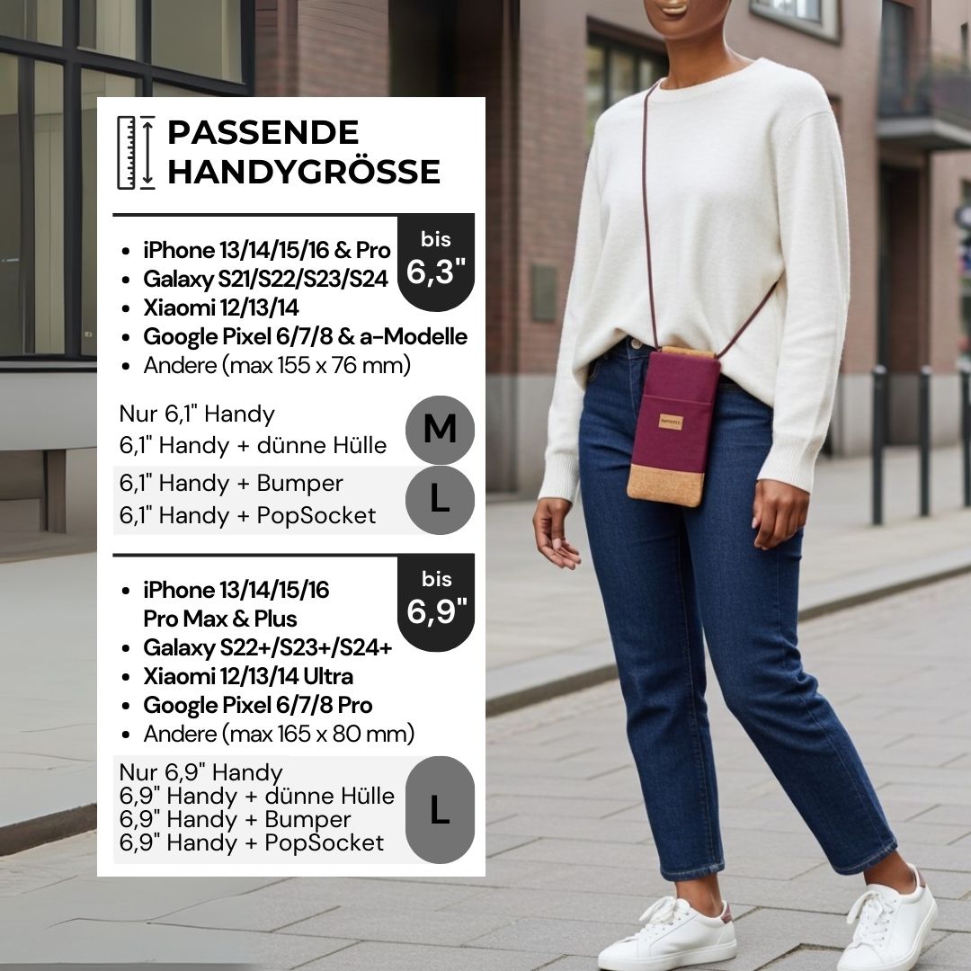 NELA Handytasche zum Umhängen - Handytasche zum Umhängen - Berry Cork - Kuratist
