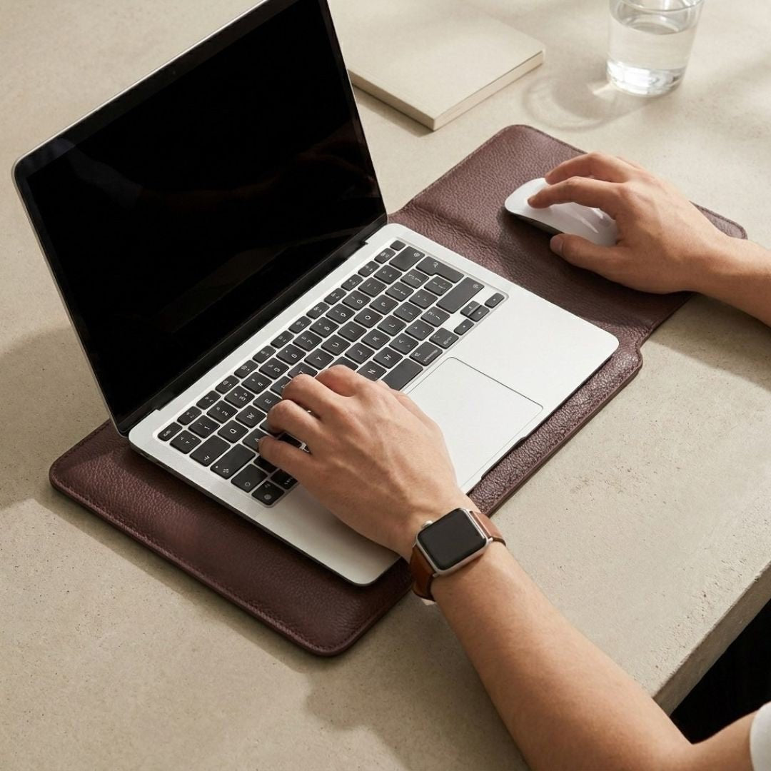 NORA Ultraflache Hülle für MacBook & Notebooks - Laptophüllen - Pebbled Coffee - Kuratist