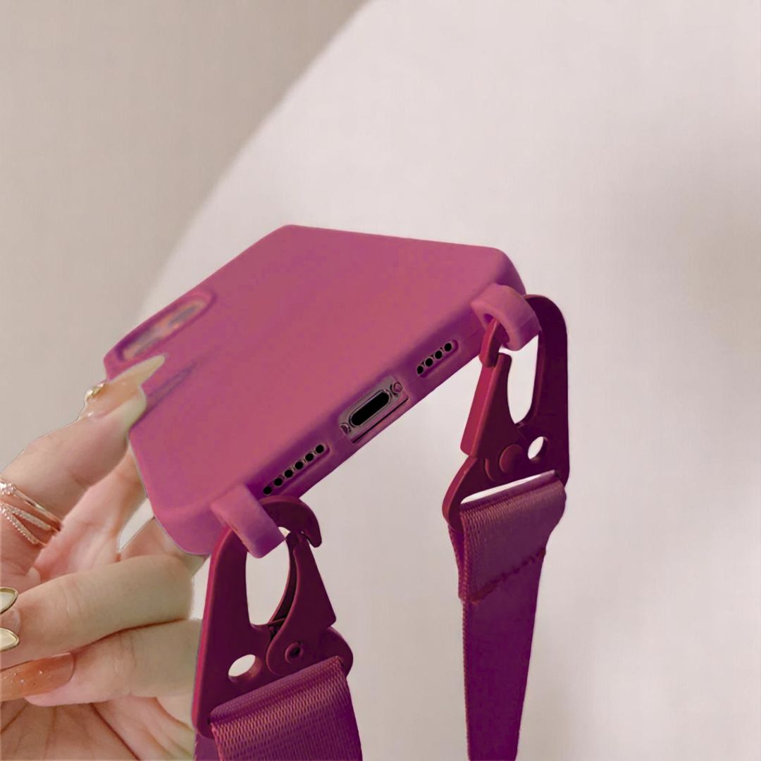VERA iPhone Handyhülle zum Umhängen - Handyhüllen mit Band - Red Berry - Kuratist
