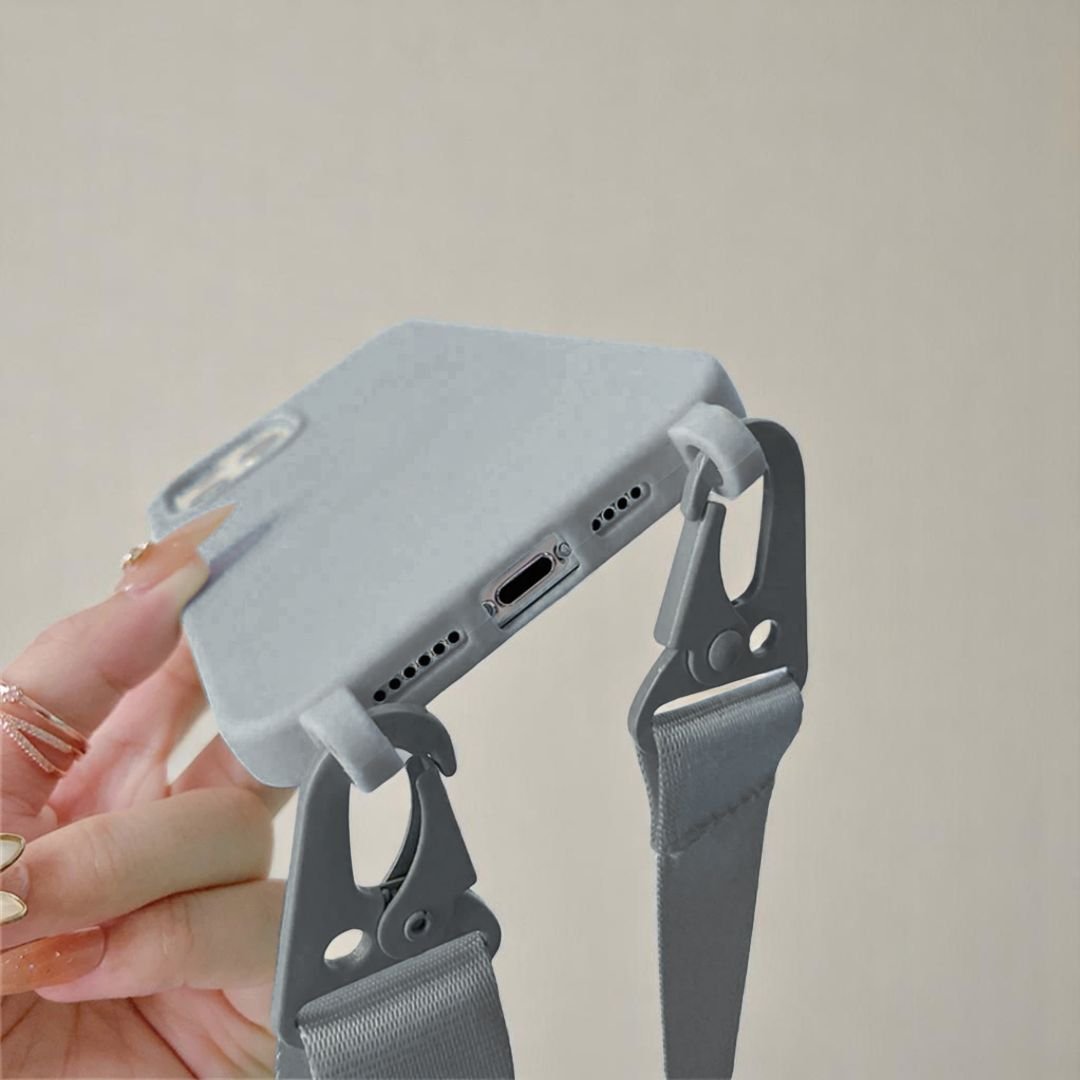 VERA iPhone Handyhülle zum Umhängen - Handyhüllen mit Band - Gray - Kuratist