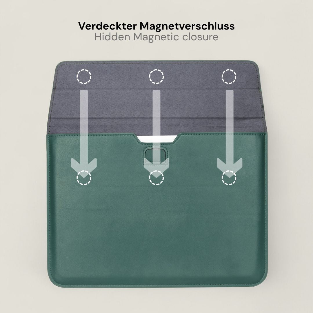 VIKA Flache Laptop - Hülle für MacBook & Notebooks - Laptophüllen - Forest Green - Kuratist