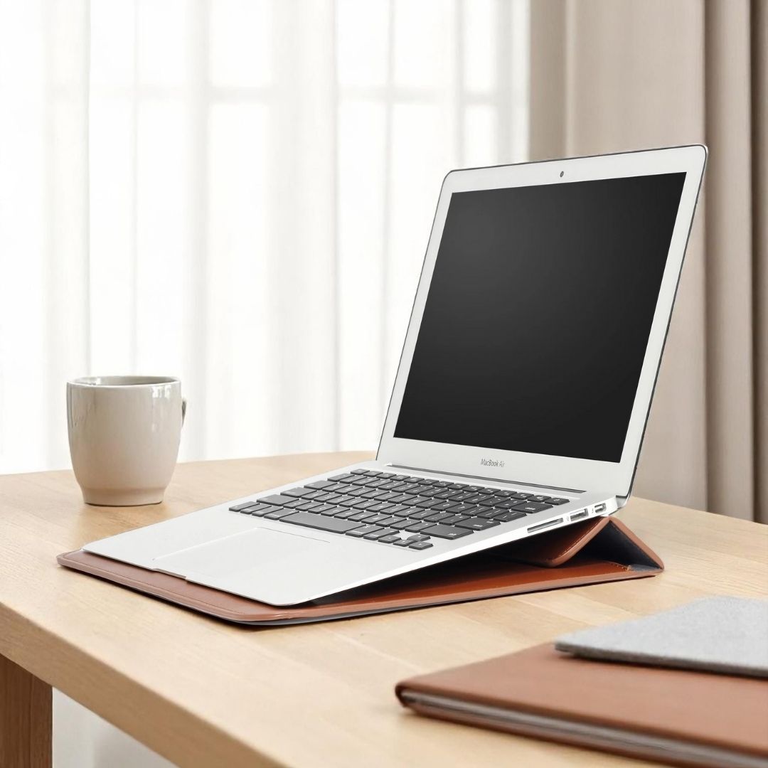 VIKA Flache Laptop - Hülle für MacBook & Notebooks - Laptophüllen - Caramel Brown - Kuratist
