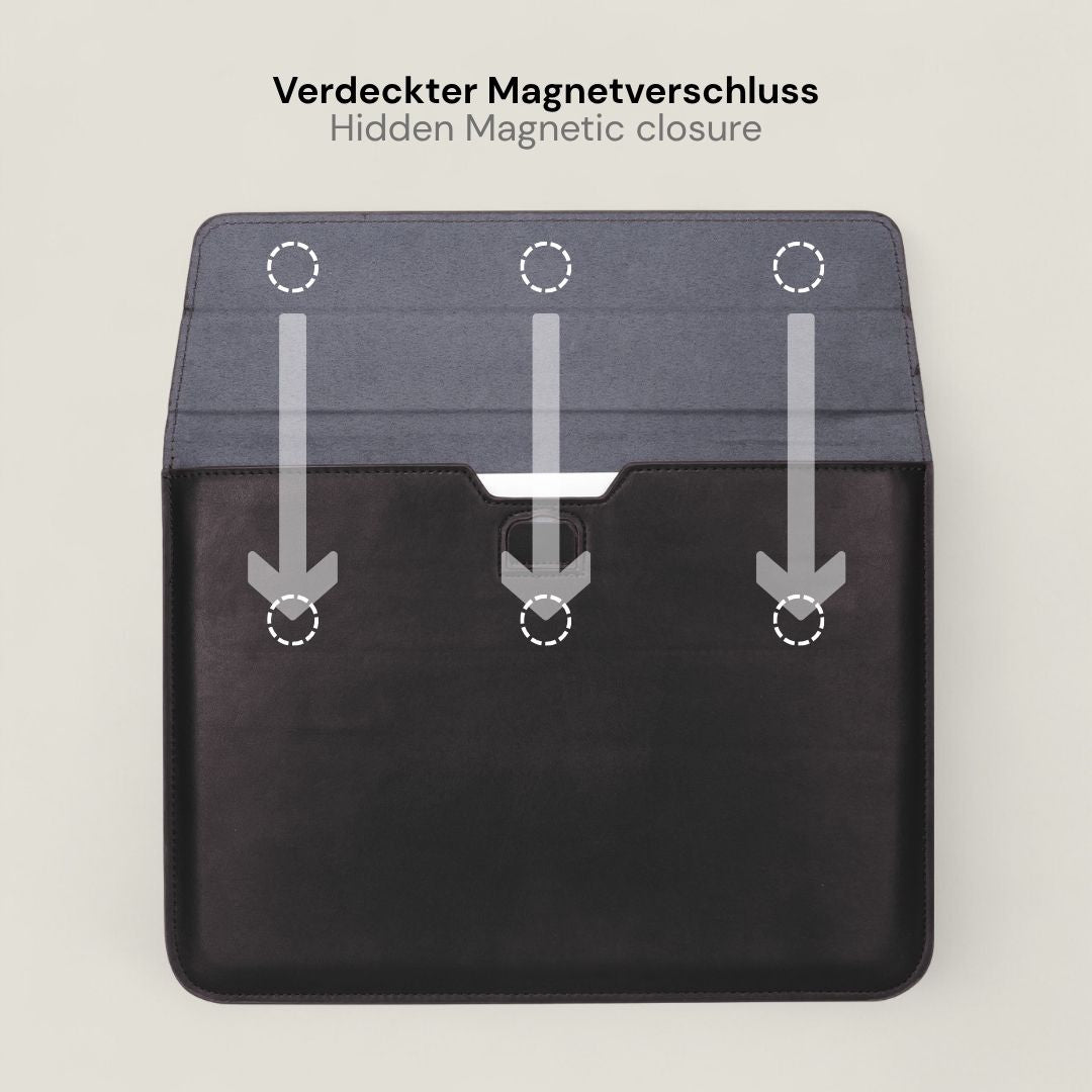 VIKA Flache Laptop - Hülle für MacBook & Notebooks - Laptophüllen - Deep Black - Kuratist