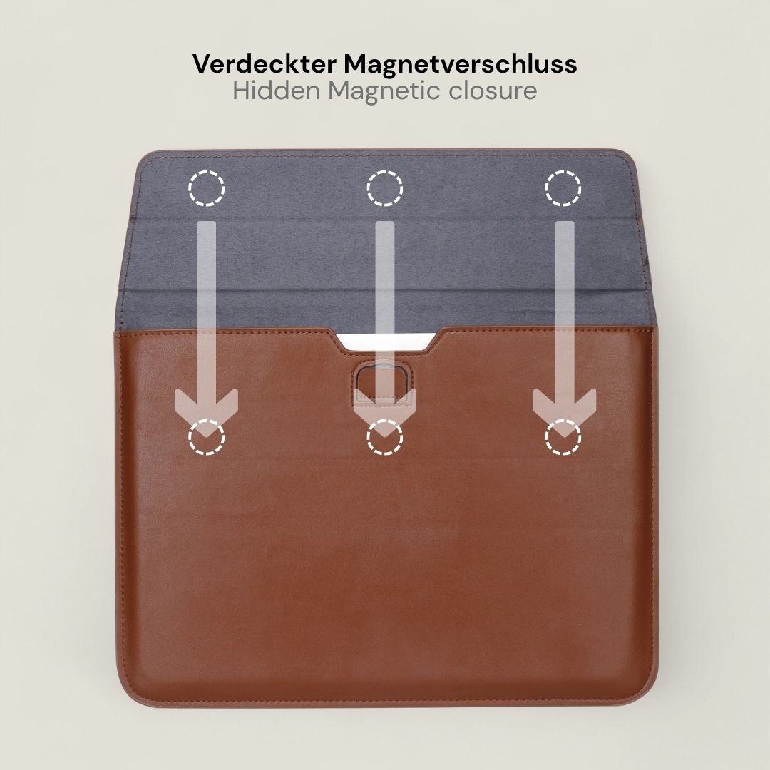 VIKA Flache Laptop - Hülle für MacBook & Notebooks - Laptophüllen - Caramel Brown - Kuratist