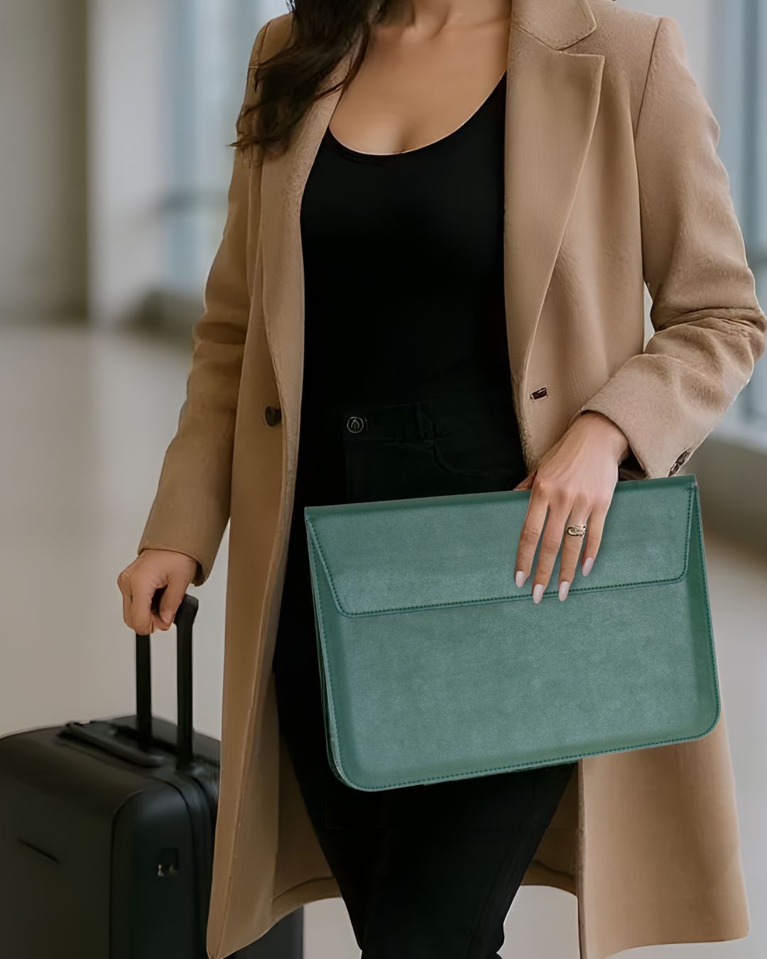 VIKA Flache Laptop - Hülle für MacBook & Notebooks - Laptophüllen - Forest Green - Kuratist