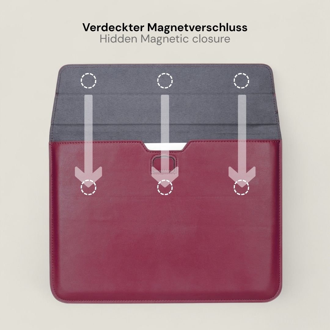 VIKA Flache Laptop - Hülle für MacBook & Notebooks - Laptophüllen - Red Berry - Kuratist