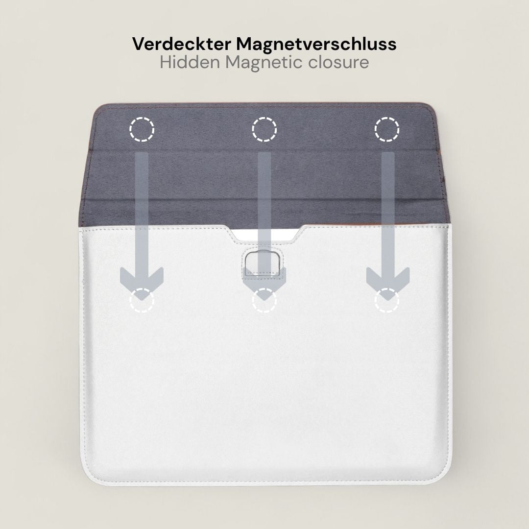 VIKA Flache Laptop - Hülle für MacBook & Notebooks - Laptophüllen - Dove White - Kuratist
