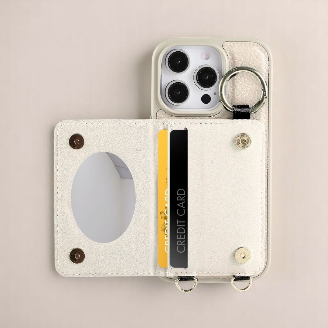 ALMA iPhone Crossbody Hülle & Geldbörse - Handyhüllen mit Band - Oat - Kuratist
