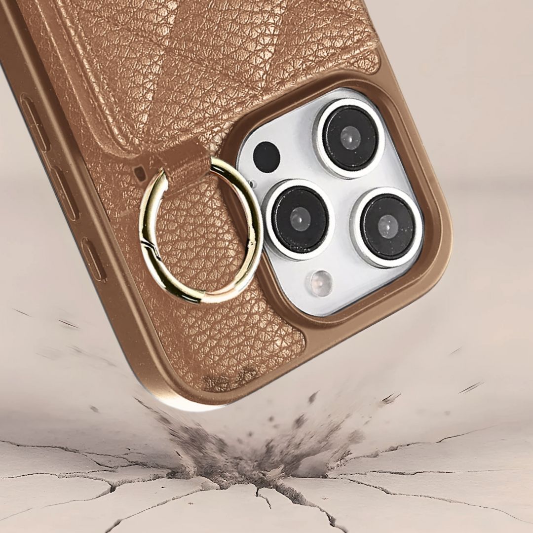 ALMA iPhone Crossbody Hülle & Geldbörse - Handyhüllen mit Band - Caramel - Kuratist