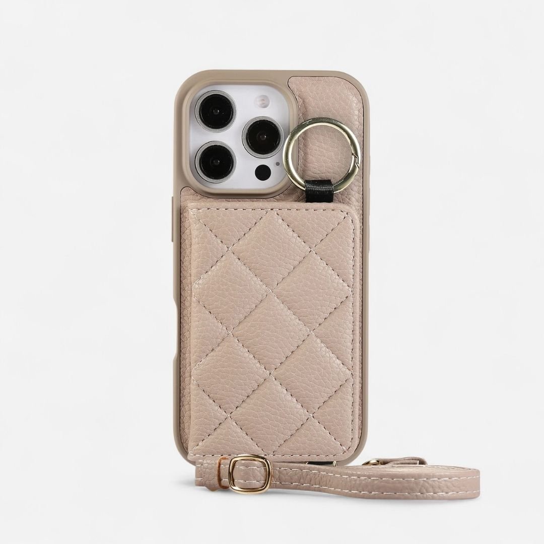 ALMA iPhone Crossbody Hülle & Geldbörse - Handyhüllen mit Band - Stone - Kuratist