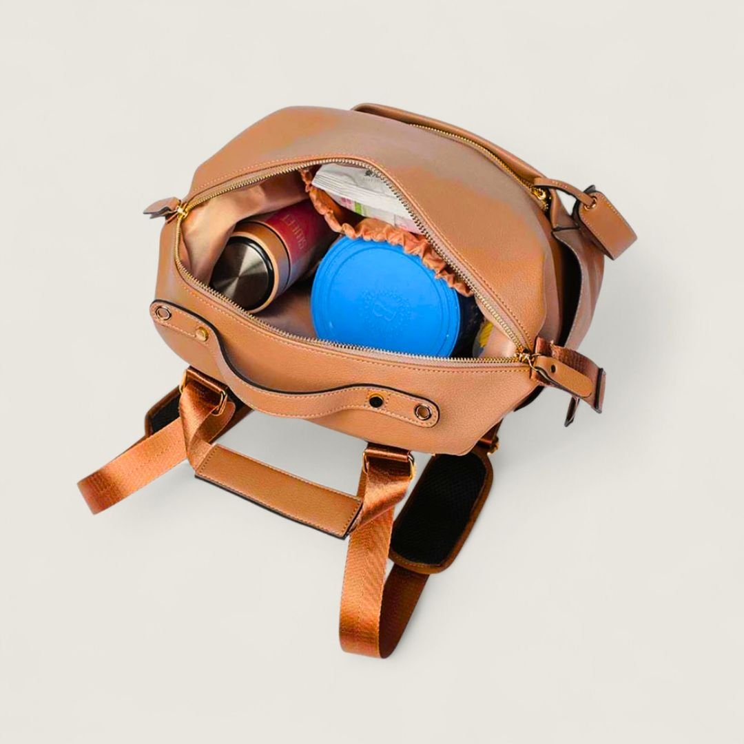 FENJA Multifunktionale Wickeltasche aus veganem Leder - Taschen - Caramel - Kuratist
