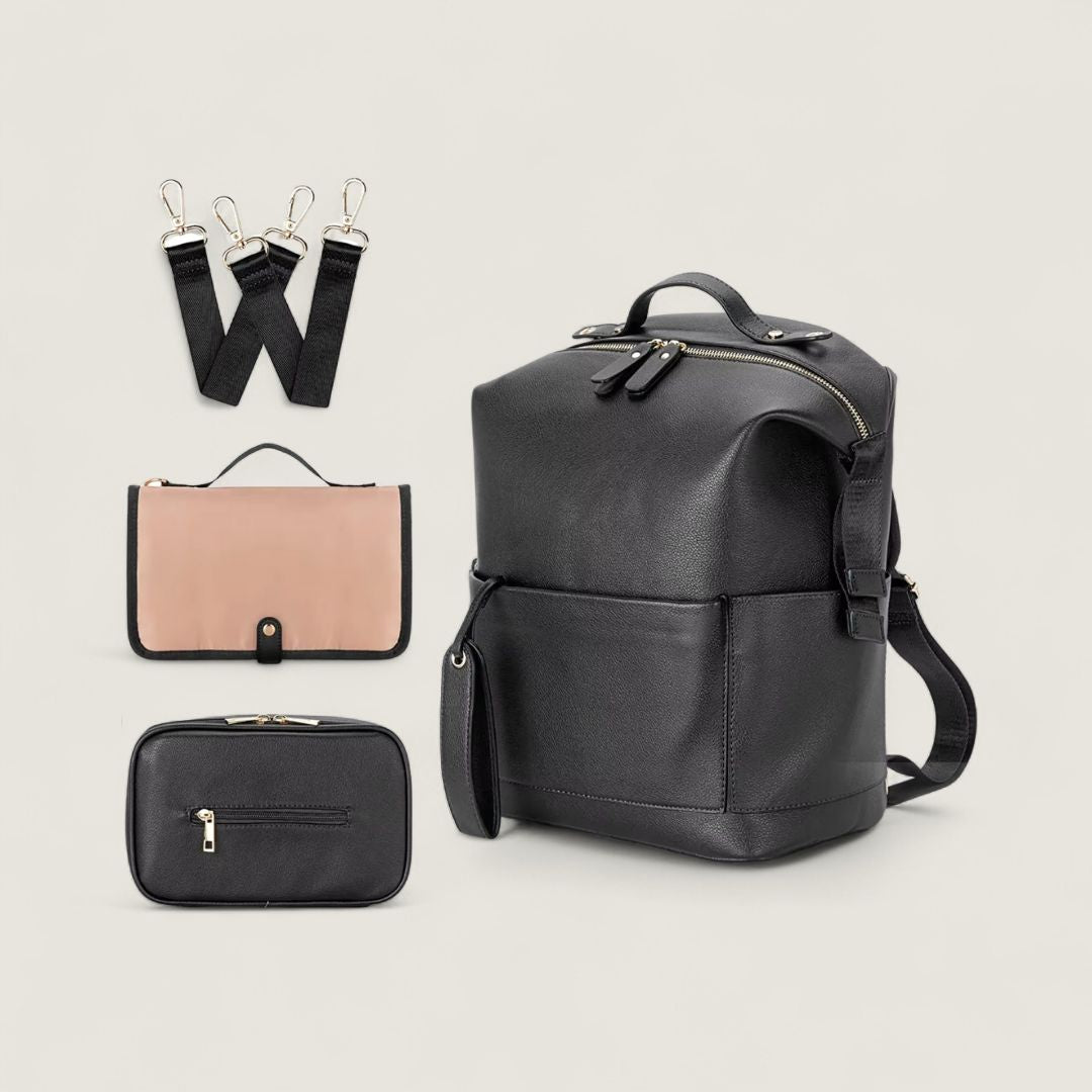 FENJA Multifunktionale Wickeltasche aus veganem Leder - Taschen - Black - Kuratist