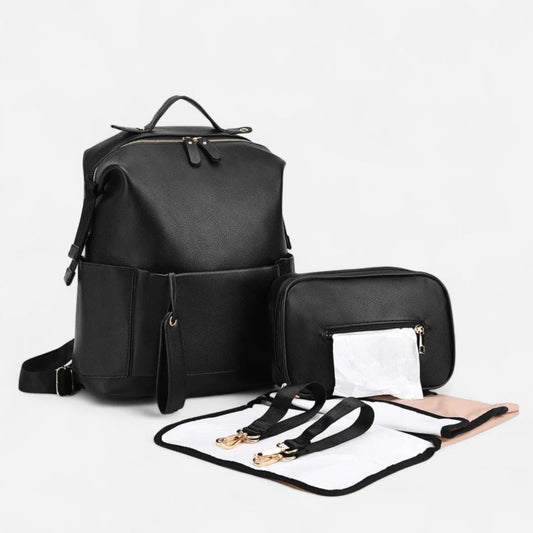FENJA Multifunktionale Wickeltasche aus veganem Leder - Taschen - Black - Kuratist