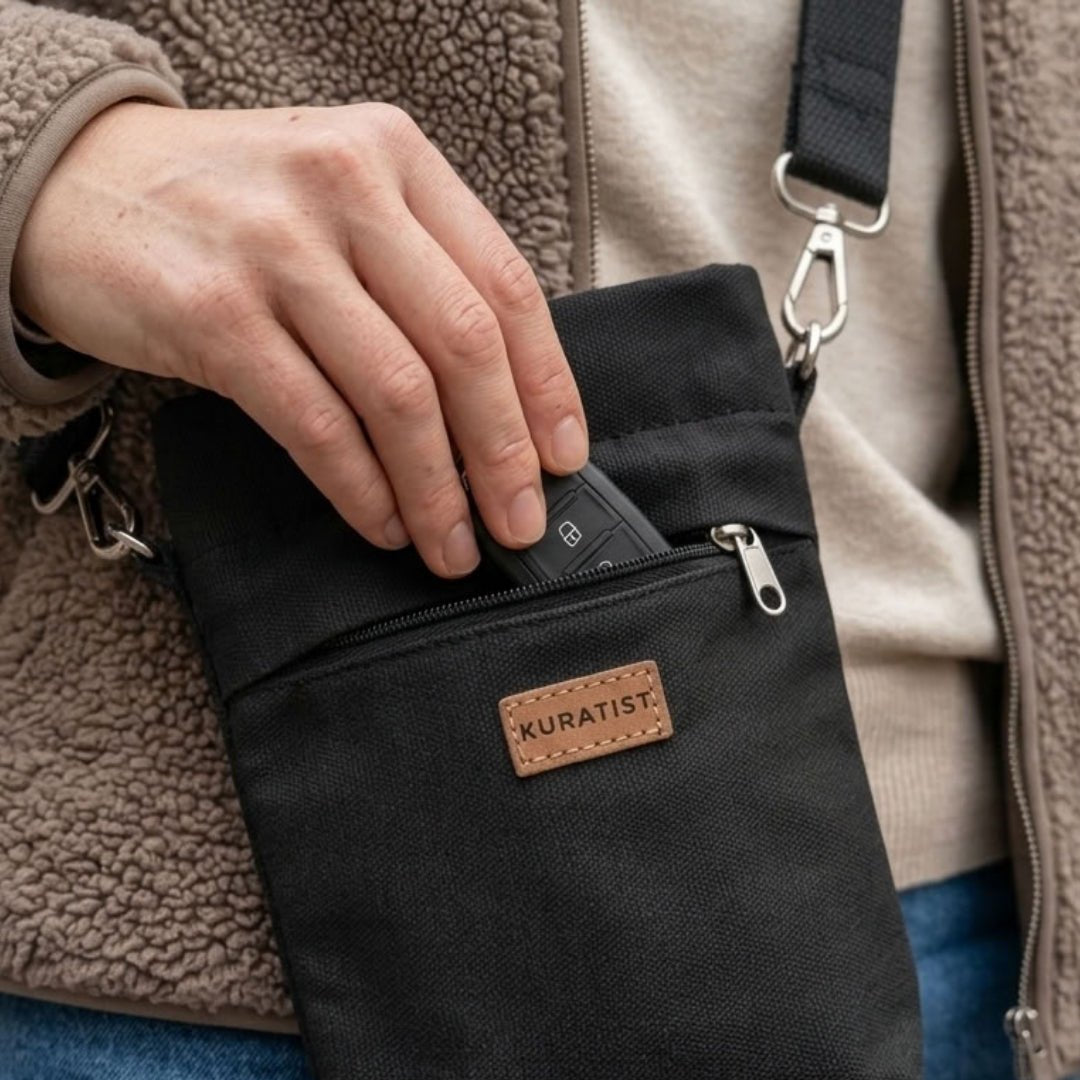 GRETJE MINI Handy Umhängetasche - Umhängetaschen - Black - Kuratist