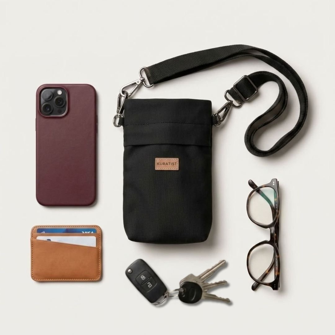 GRETJE MINI Handy Umhängetasche - Umhängetaschen - Black - Kuratist