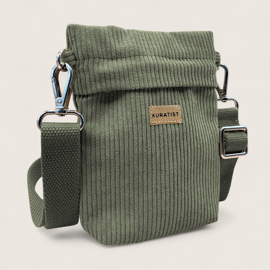 GRETJE MINI Handy Umhängetasche - Umhängetaschen - Cord Muted Olive - Kuratist