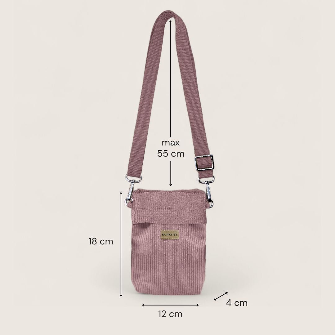 GRETJE MINI Handy Umhängetasche - Umhängetaschen - Cord Ash Rose - Kuratist